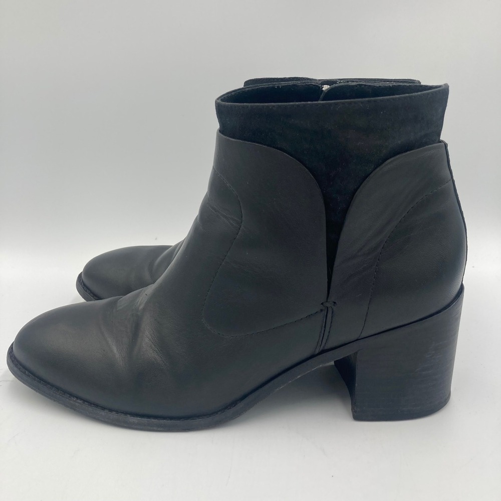 Johnston & Murphy Trista Chelsea Black Leather Double Zip Ankle Boots Women 7.5